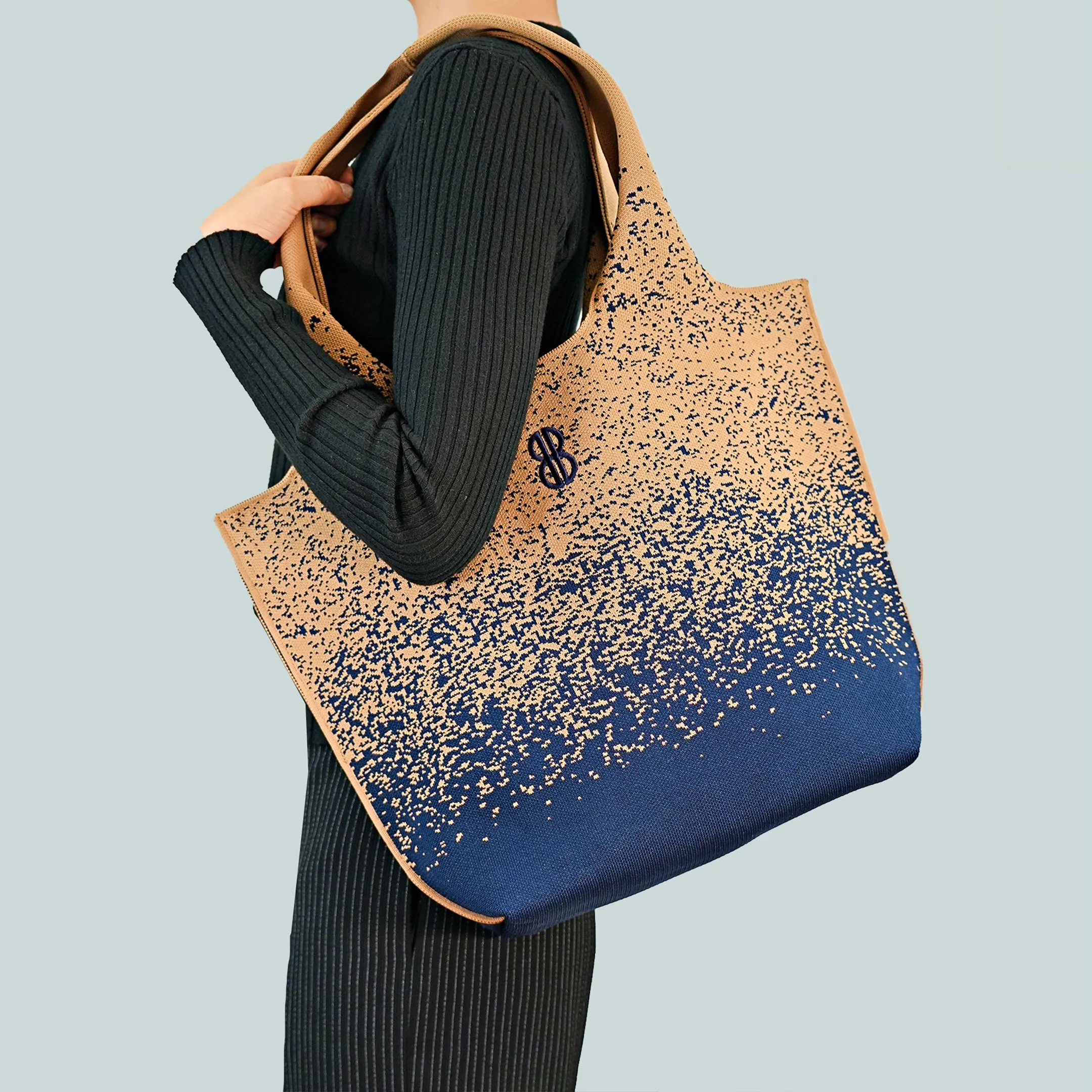 Sutton City Tote - Navy Buckthorn Sprinkle - Medium