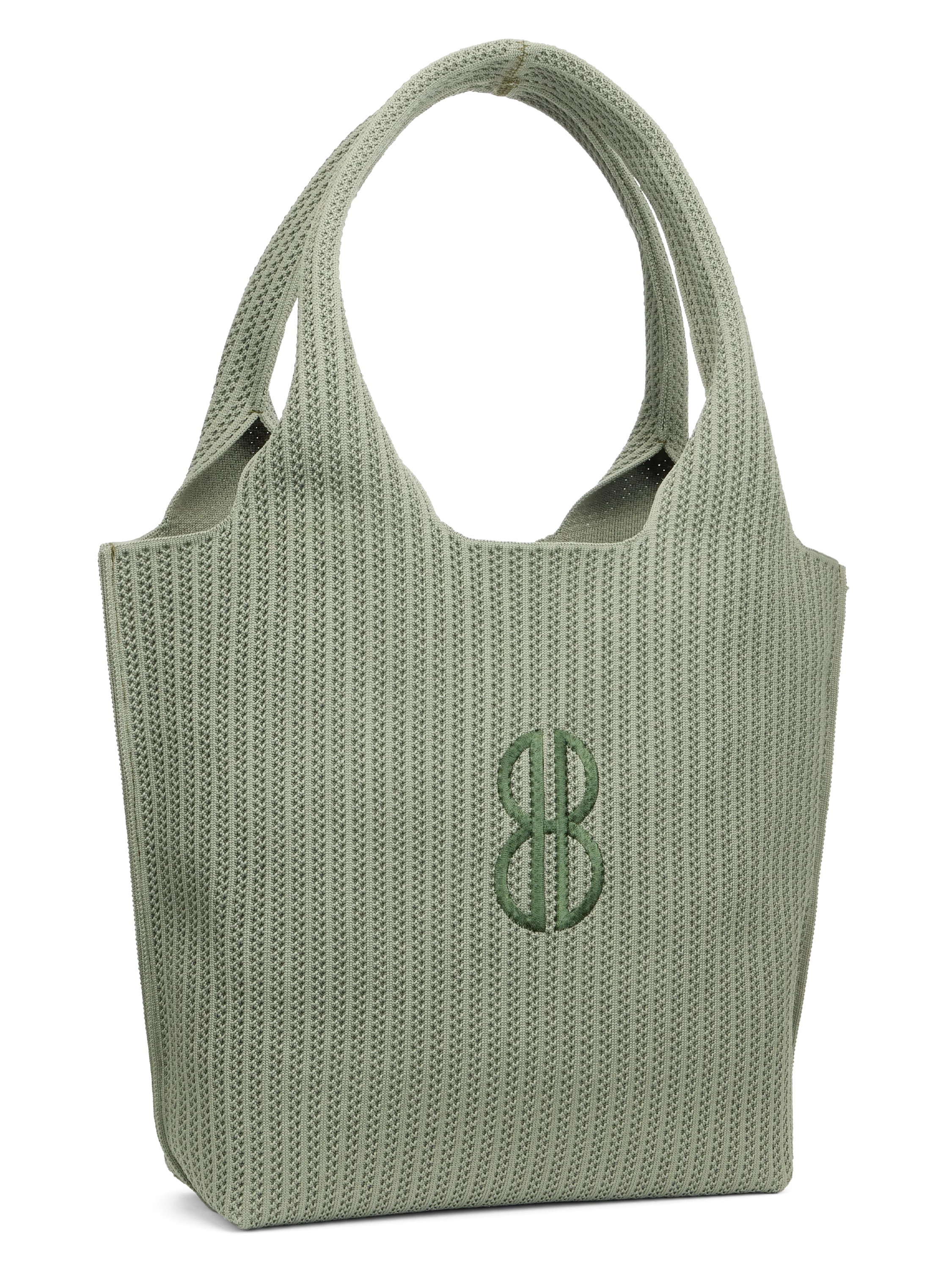 Sutton City Tote - Sage Stripe Monogram - Medium