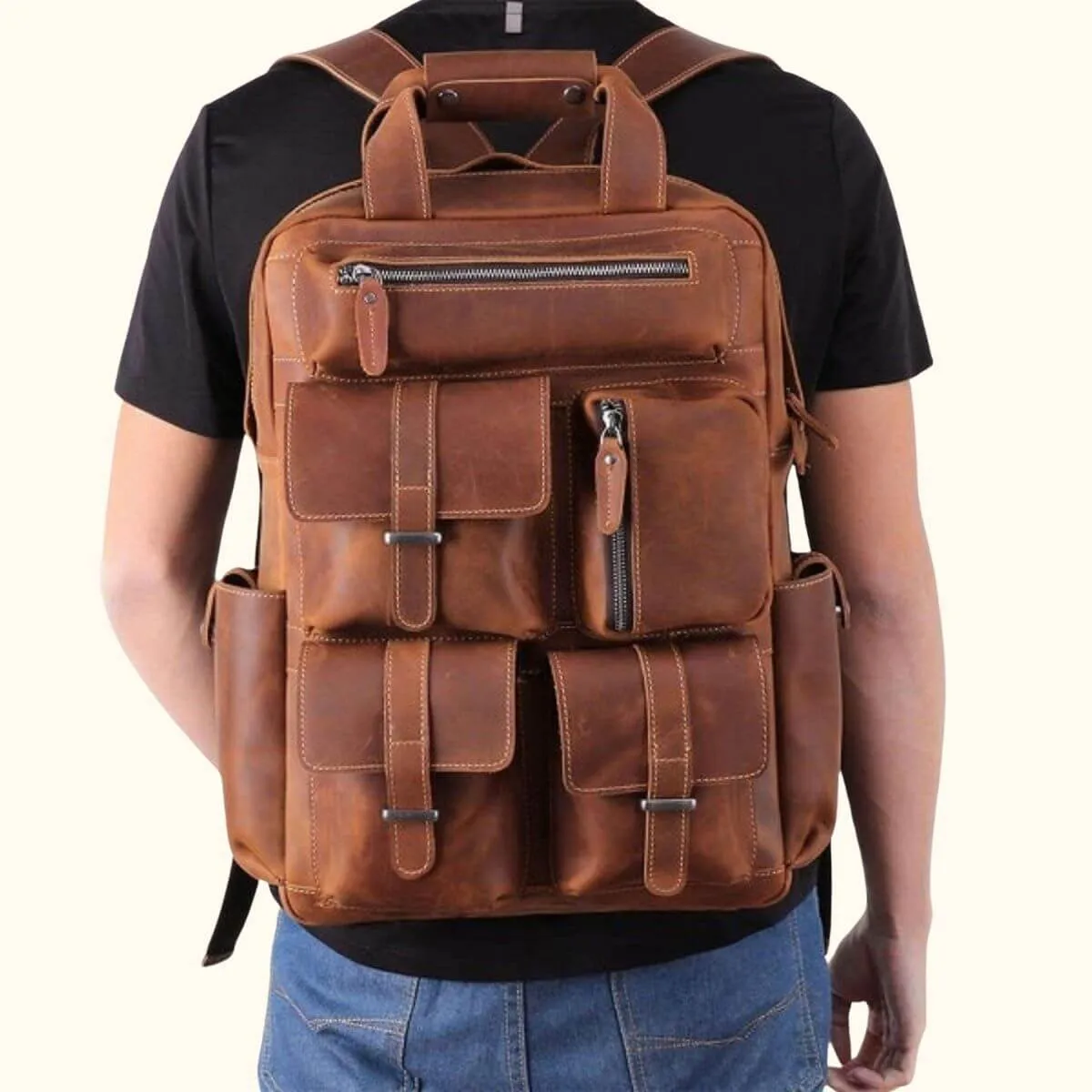 The Big Cohona - Vintage Leather Rucksack