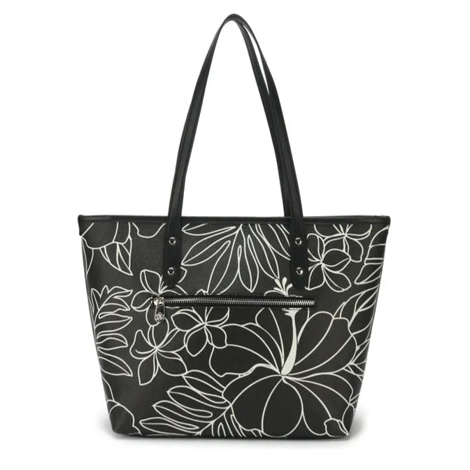 Tote Lianne Hibiscus Lines Black