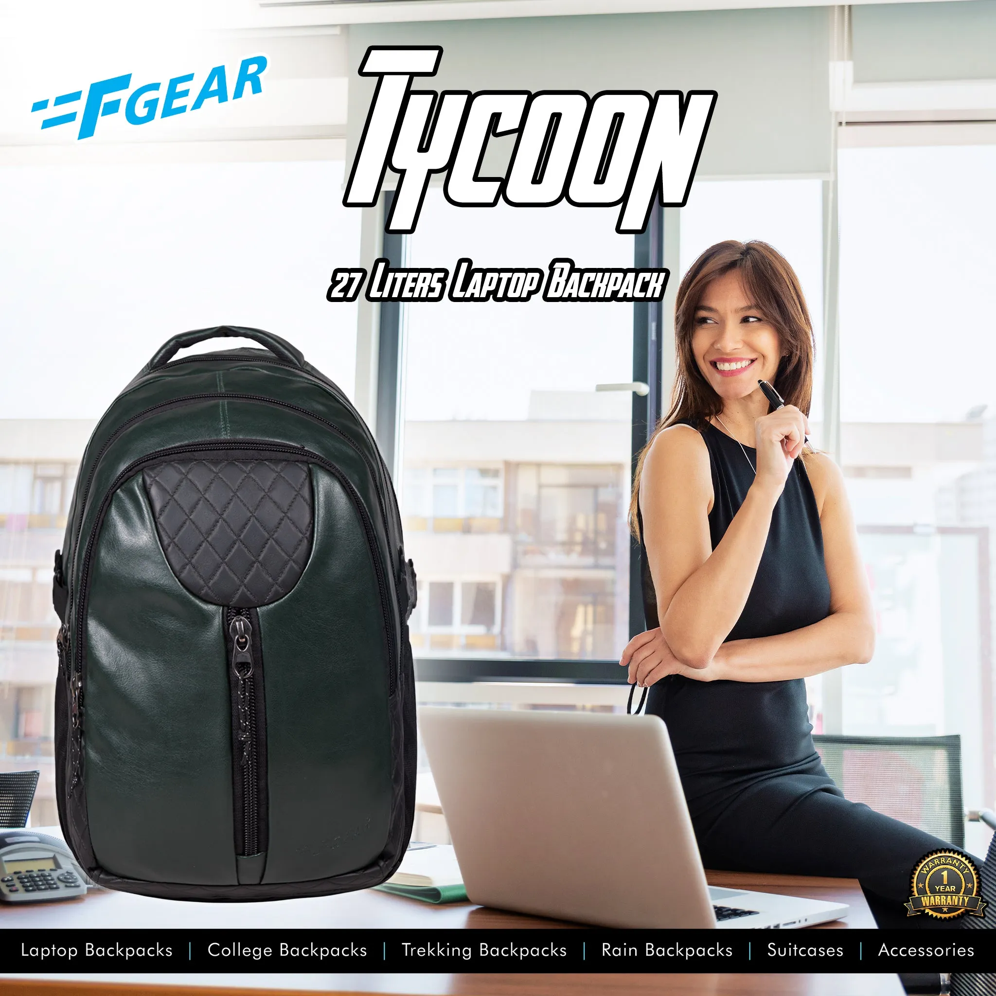 Tycoon 27L Olive Green Laptop Backpack