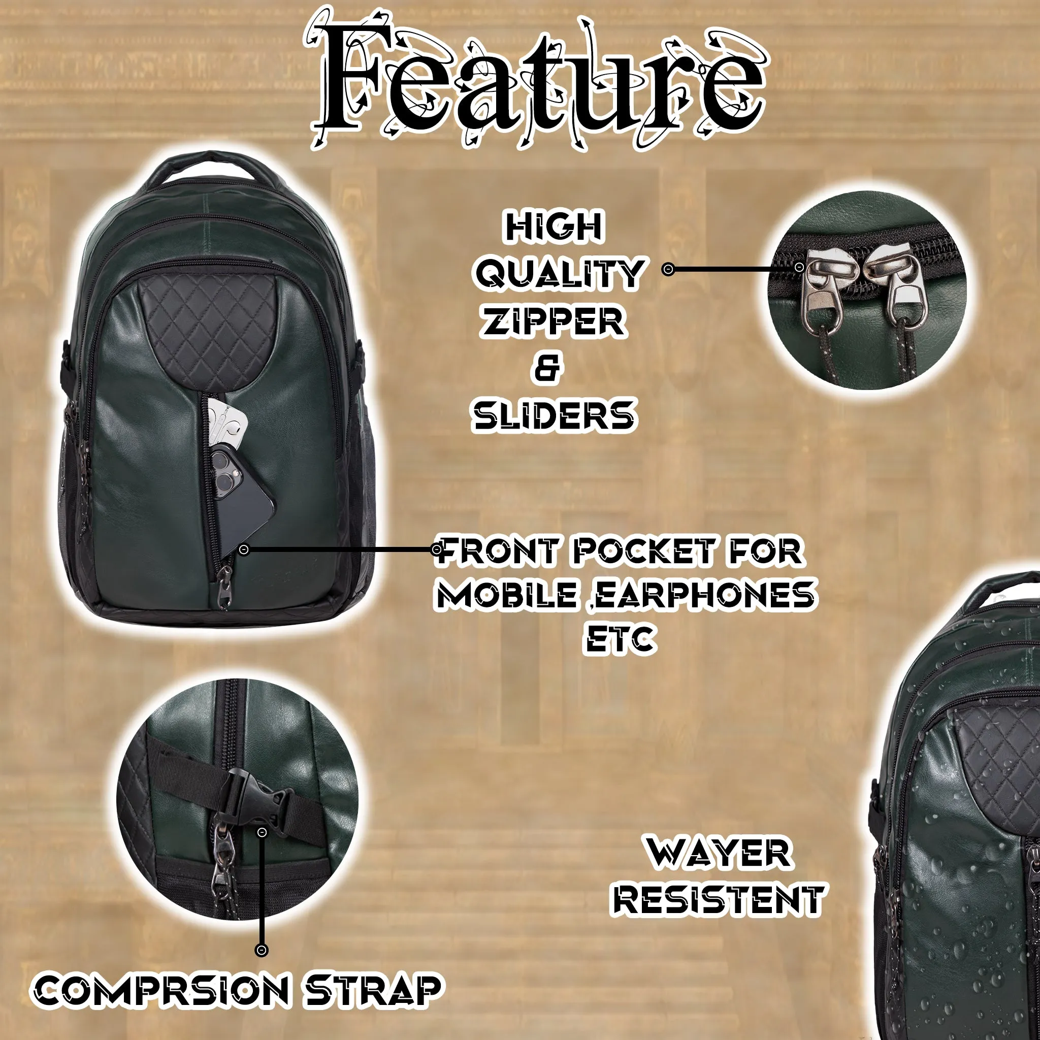 Tycoon 27L Olive Green Laptop Backpack