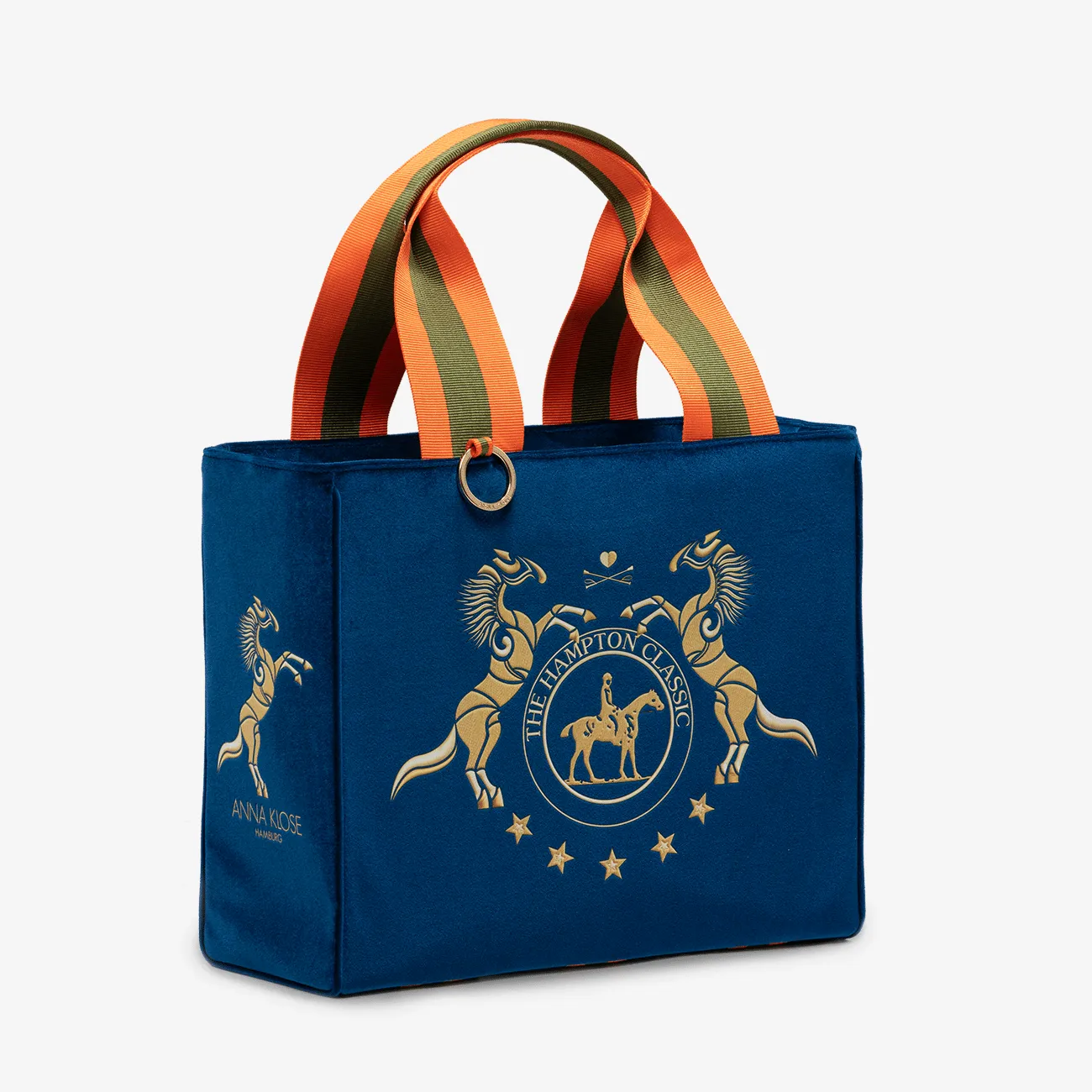 Velvet Equestrian Tote "Hamptons Blue" - Hamptons Luxury Line