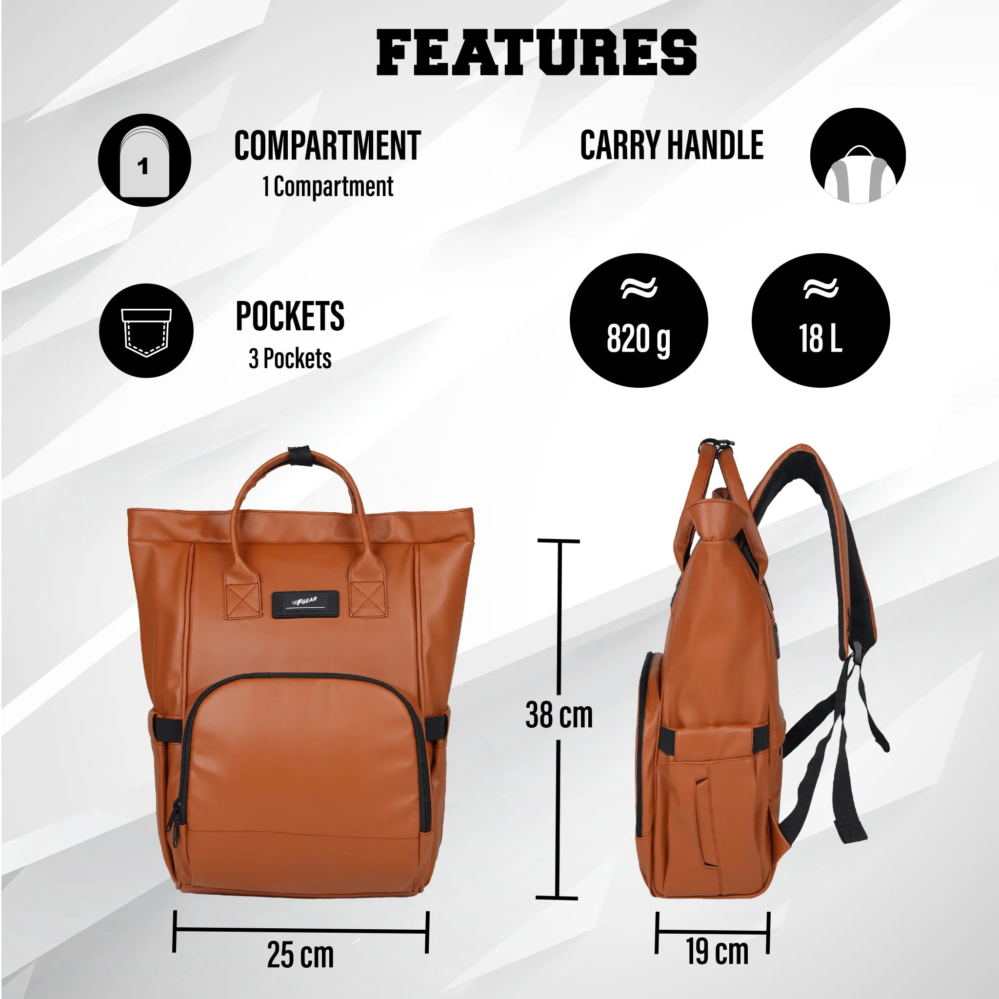 Voila 18L Chestnut 2in1 Tote bag cum Backpack