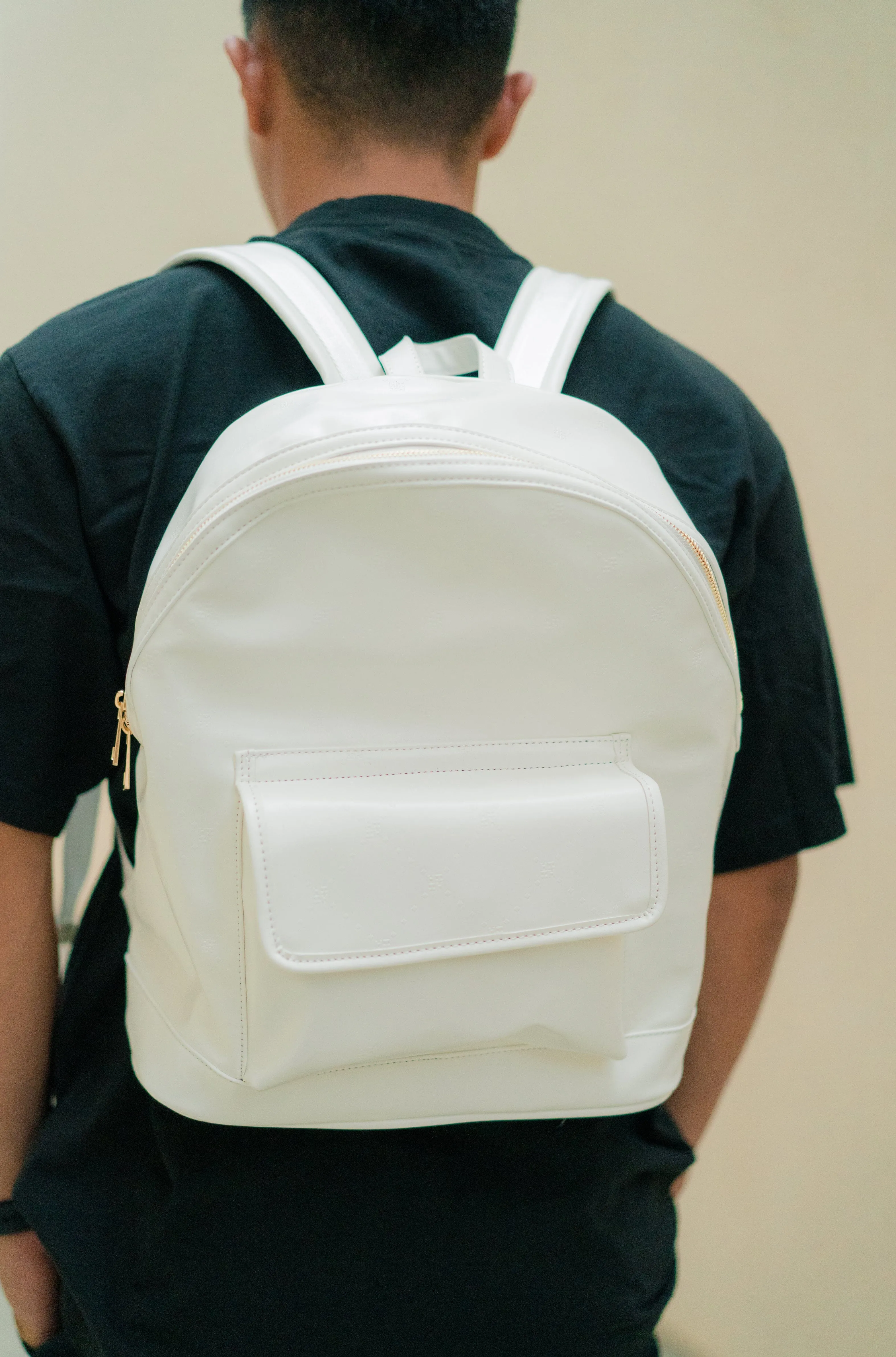 WHITE MINI LOGO BACKPACK